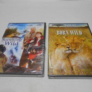 2 NEW SEALED DVDs : SURVIVING THE WILD JON VOIGHT & NATURE BORN WILD BABY ANIMAL